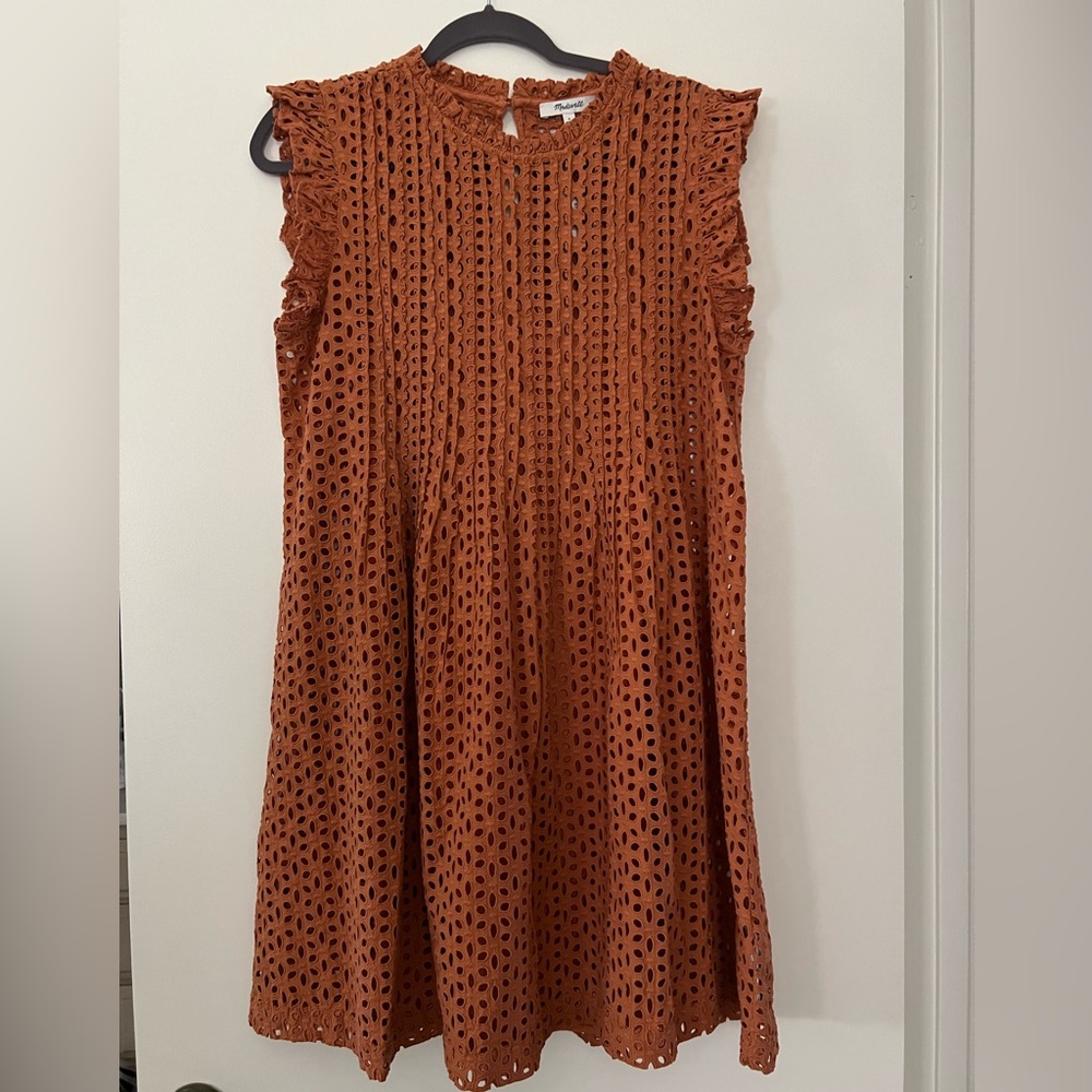 NWT Madewell Terracotta Eyelet Dress Size Large